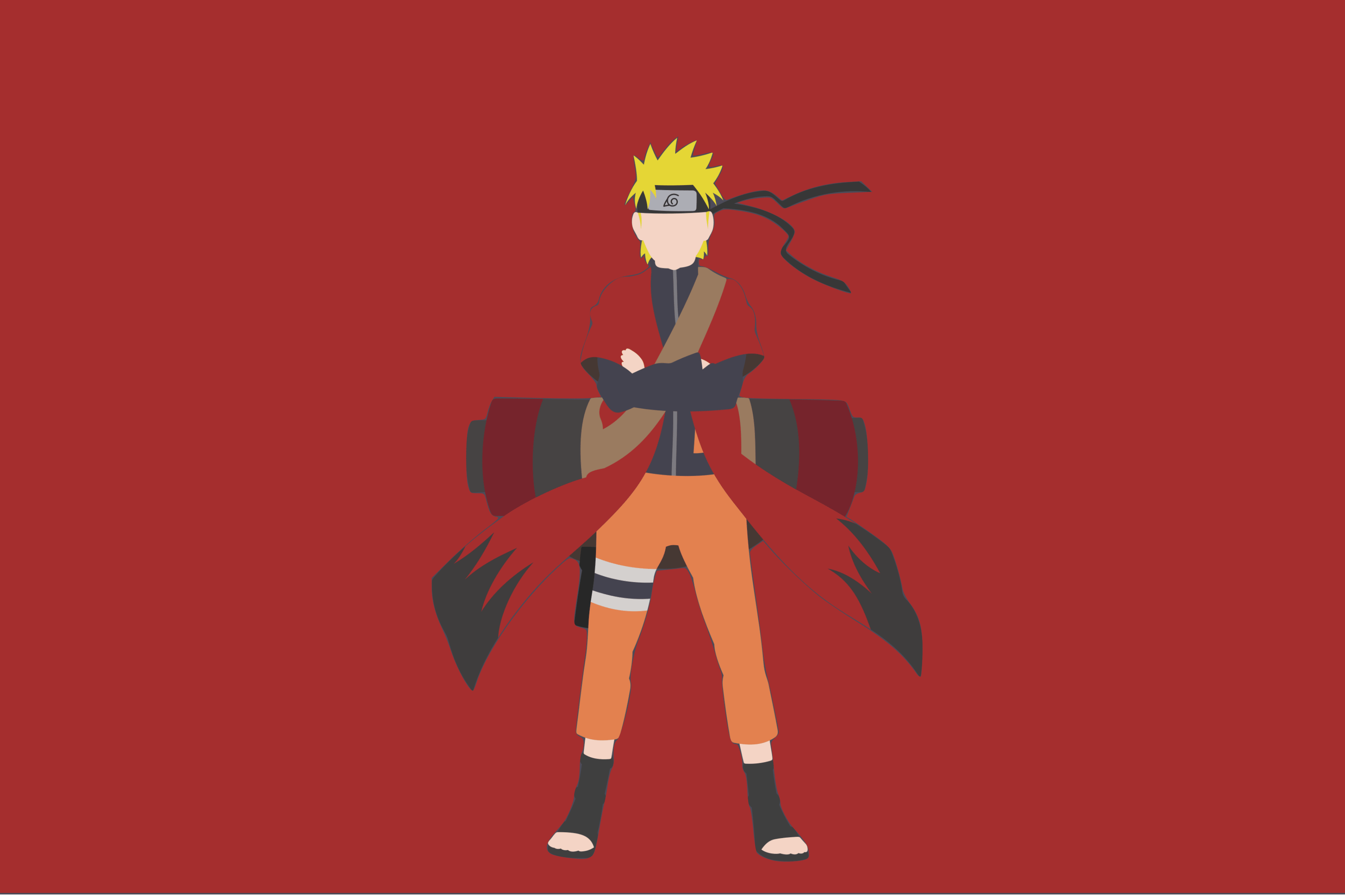Imagen minimalista del personaje Naruto Uzumaki del anime Naruto.