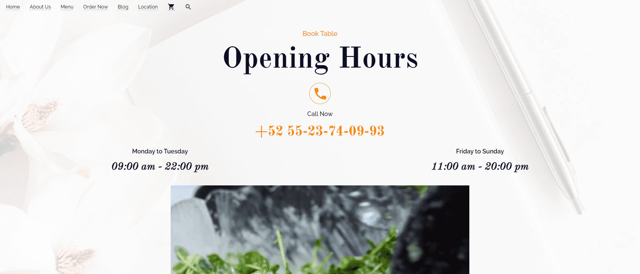 Image of the Ordering section of my 'Cuisine Restaurant' project.