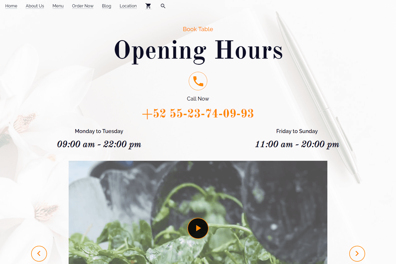 Image of the Ordering section of my 'Cuisine Restaurant' project.