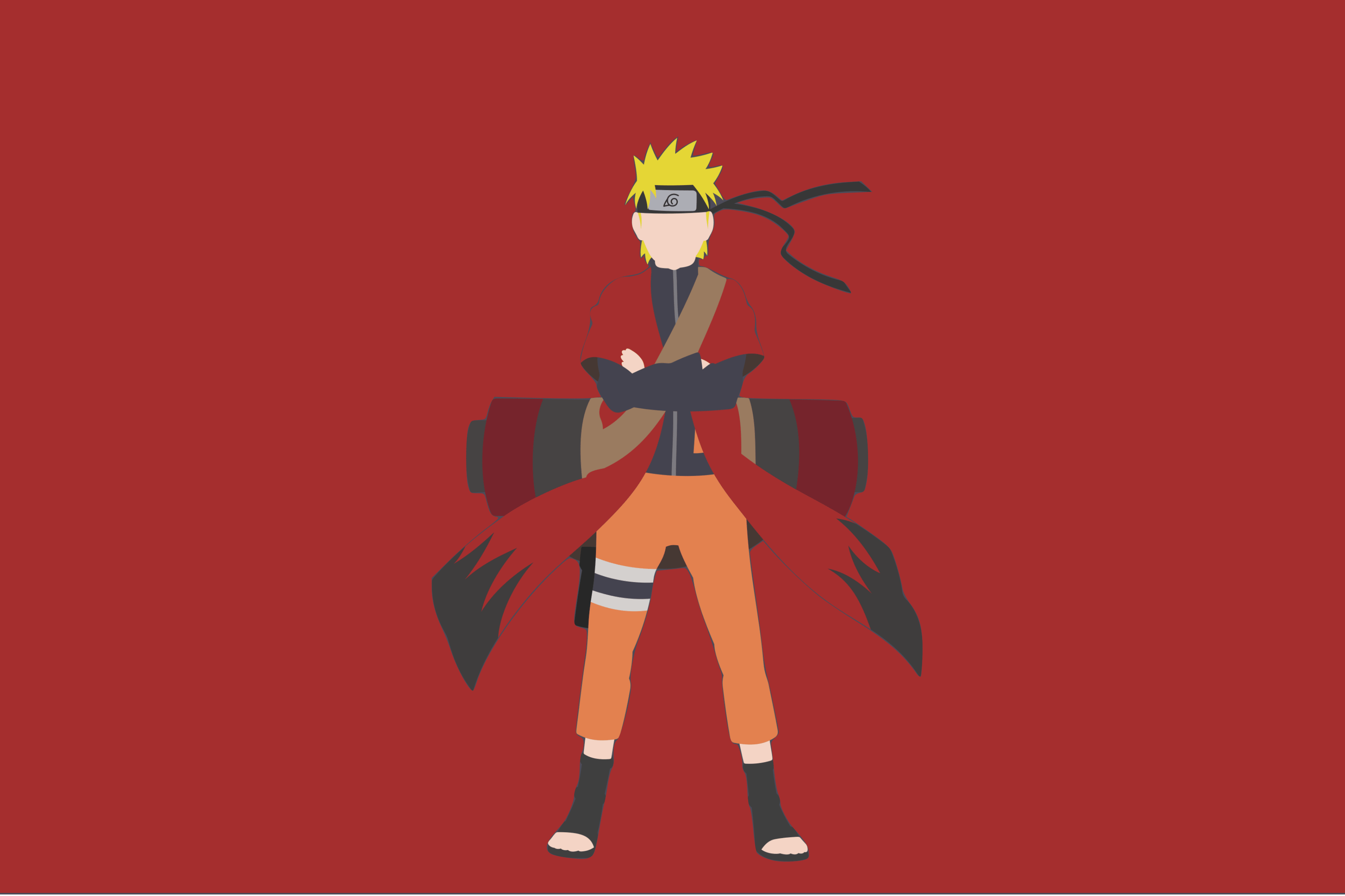 Minimalist image of the character Naruto Uzumaki from the anime Naruto.