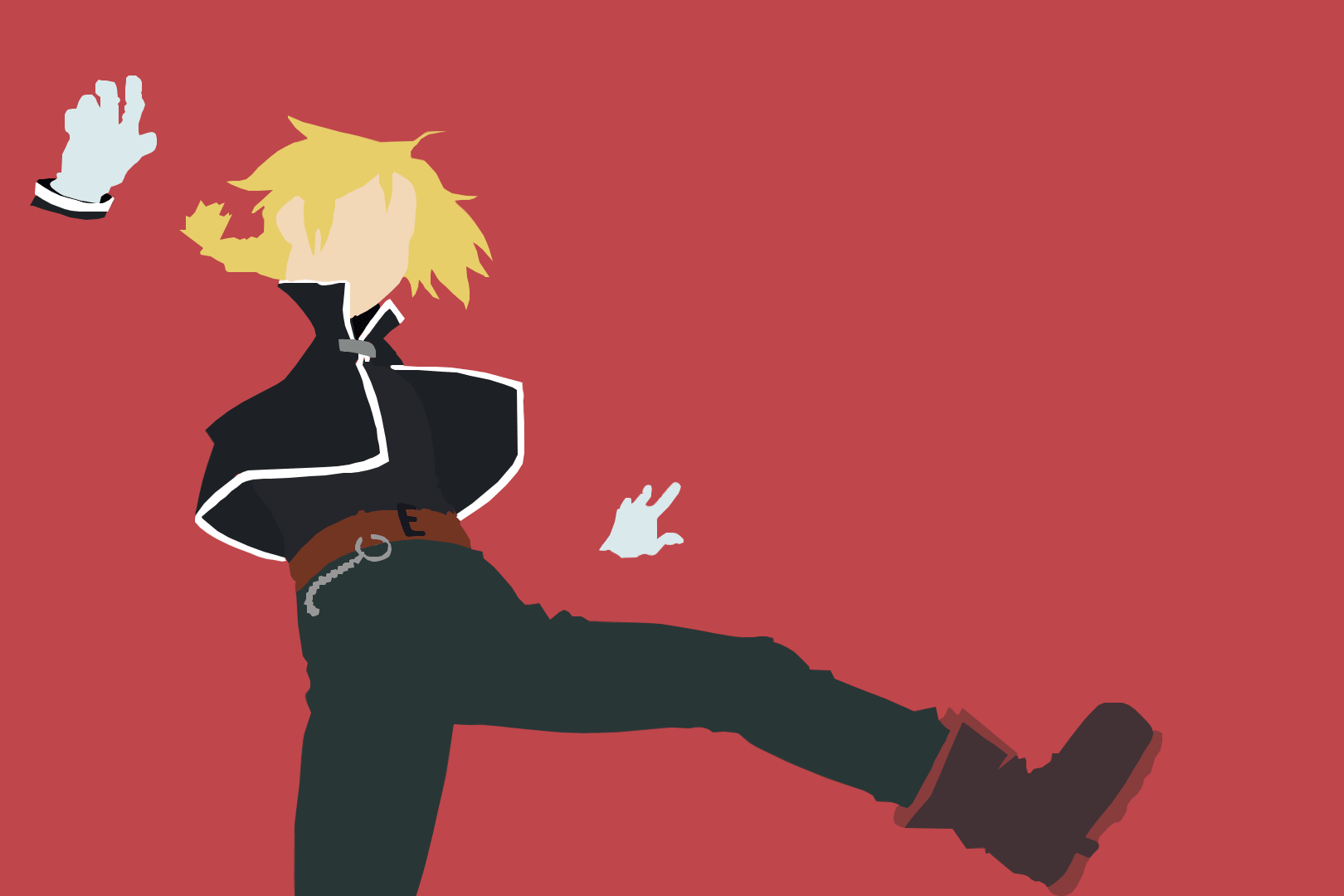 Minimalist image of the character Edward Elric from the anime Fullmetal Alchemist.